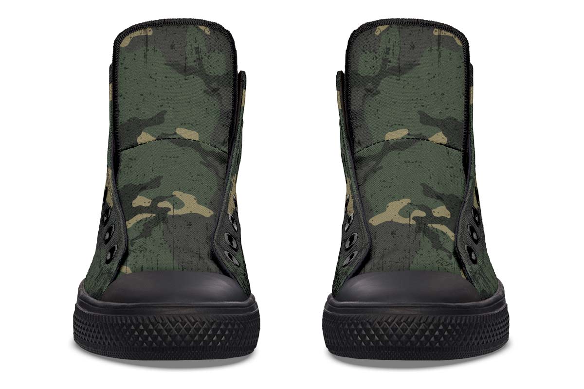 Men's And Women's Fashion Color Printing High-top Canvas Shoes