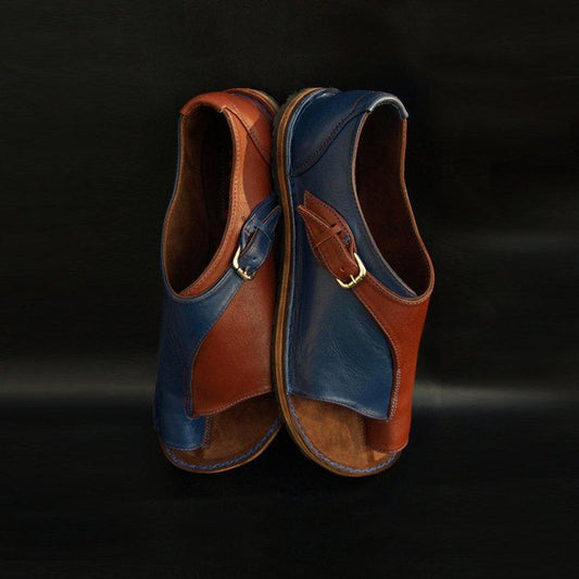 Flat Buckle Round Toe Closure Ladies Plus Size Sandals