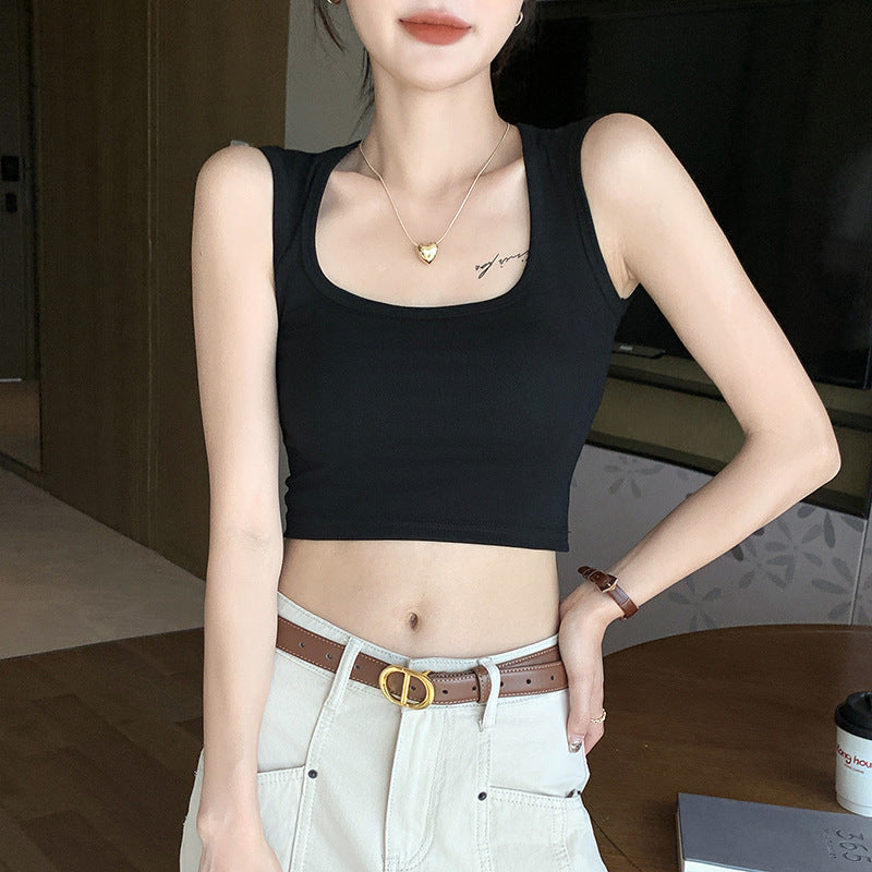 Pure Cotton Camisole Women's Inner Wide Shoulder Bottoming Top