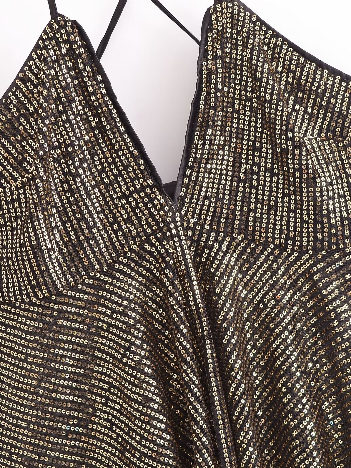 Womens Fashionable Sexy Sequin Cross-Back Camisole