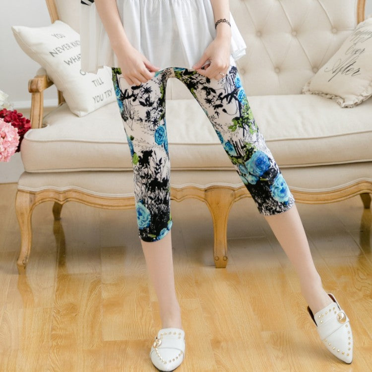 Thin Stretch Milk Silk Brushed Cropped Oversized Leggings