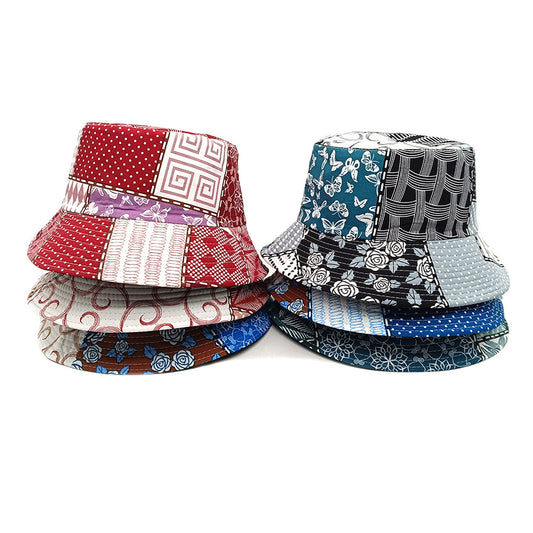 Geometric Bucket Hat Color Matching Printing Double-sided Wear Bucket Hat