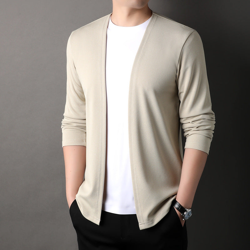 Spring Men's Cardigan Korean Style Middle-aged