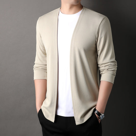 Spring Men's Cardigan Korean Style Middle-aged