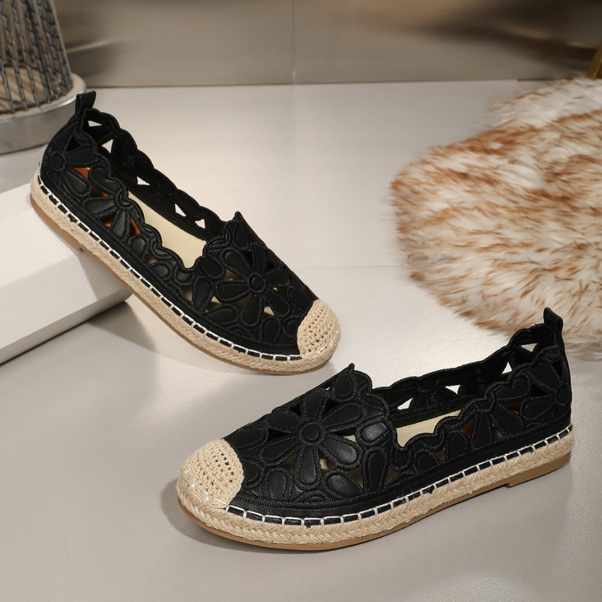 Fisherman Shoes Lightweight Flat Straw Women Hollow Out