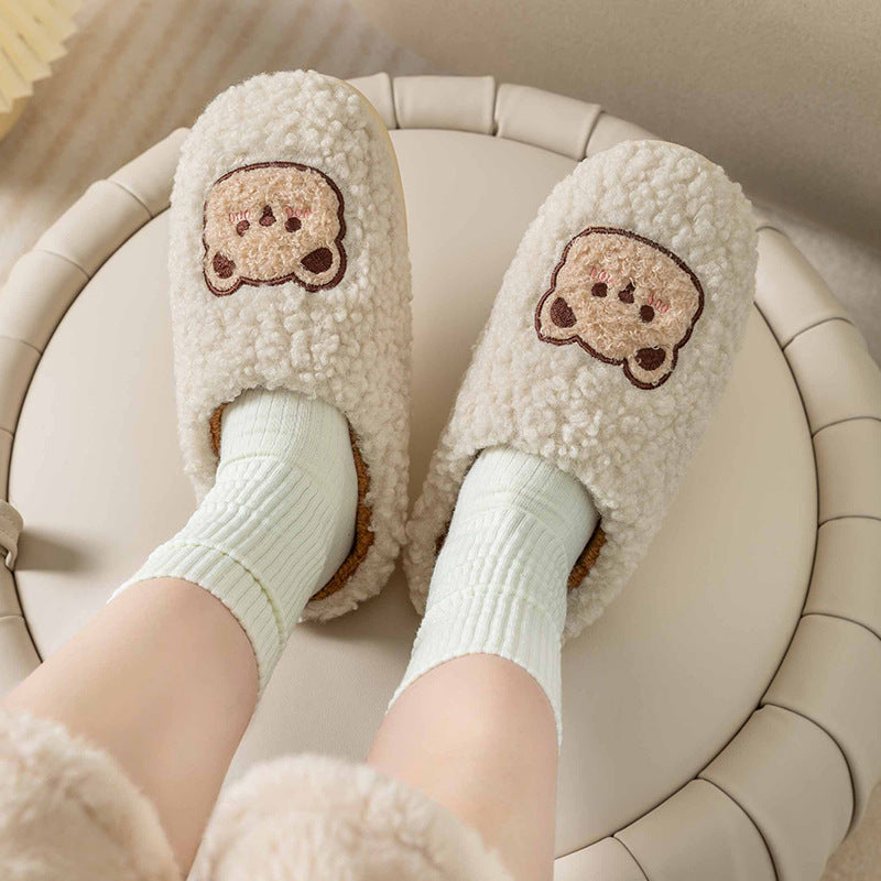 Velvet Thermal Non-slip Household Cotton Slippers