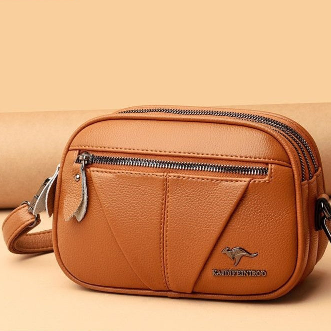 Blødt okselæder Fashion All-match Skulder Crossbody Lille Rund Taske