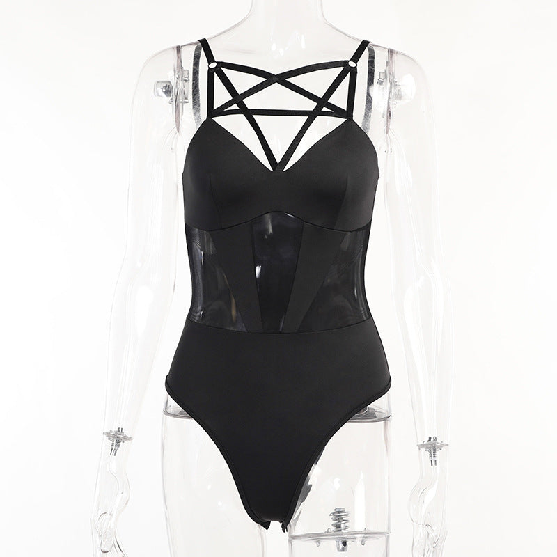 European And American New Style Hollow Sexy Mesh Bodysuit Women