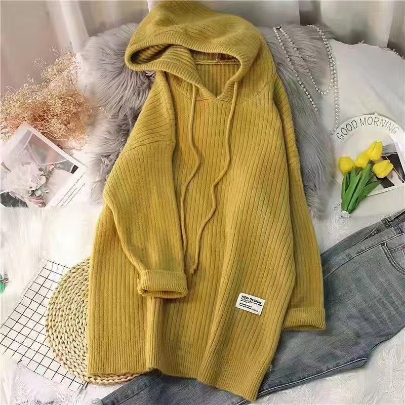 Women's Mid-length Hat Knitted Top Autumn And Winter New