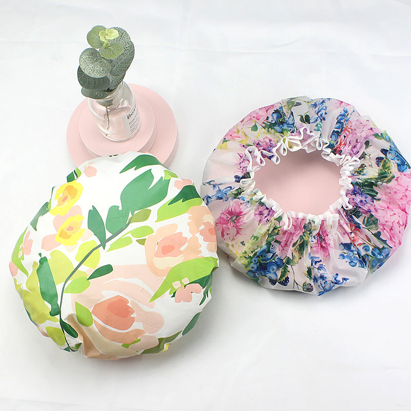 Creative Rustic Printed Dustproof And Waterproof Shower Hat