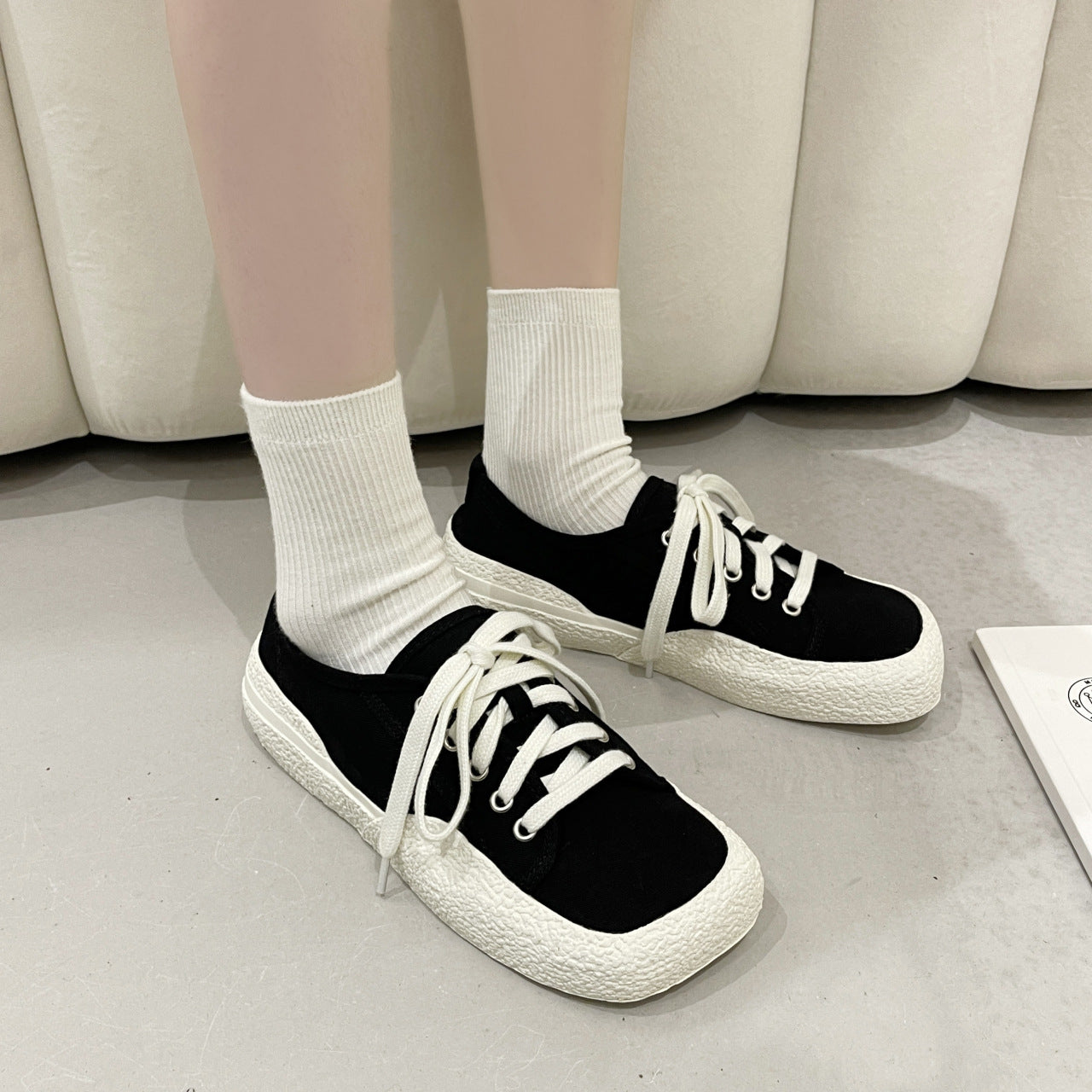 Women's Fashion Personality Lace Up Canvas Shoes