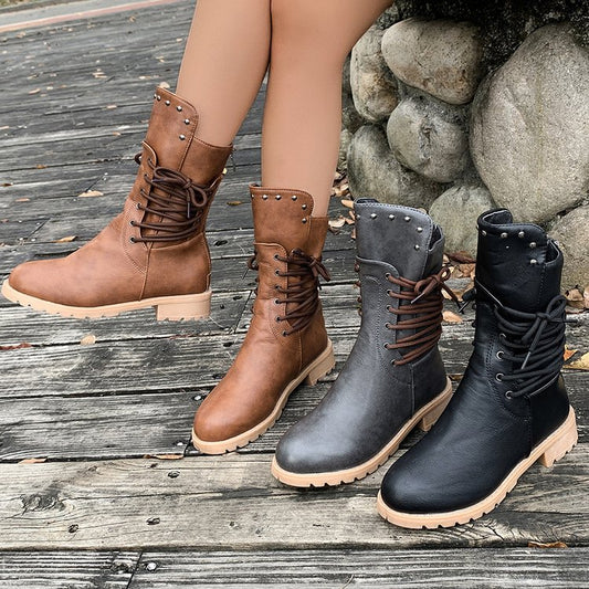 Plus Size Women's Mid-calf Riding Boots