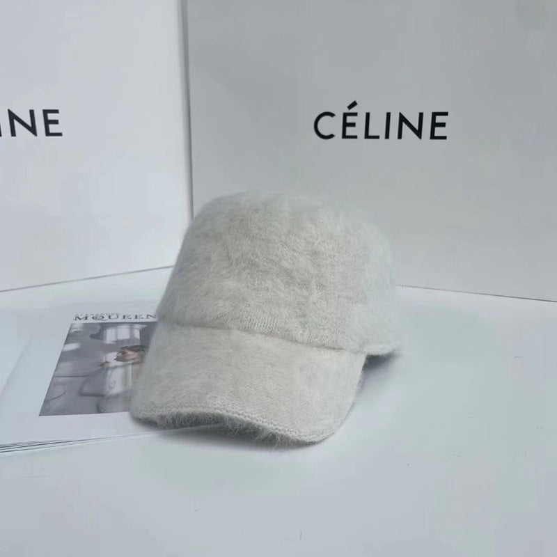 Simple Plush Baseball Cap Women's Warm