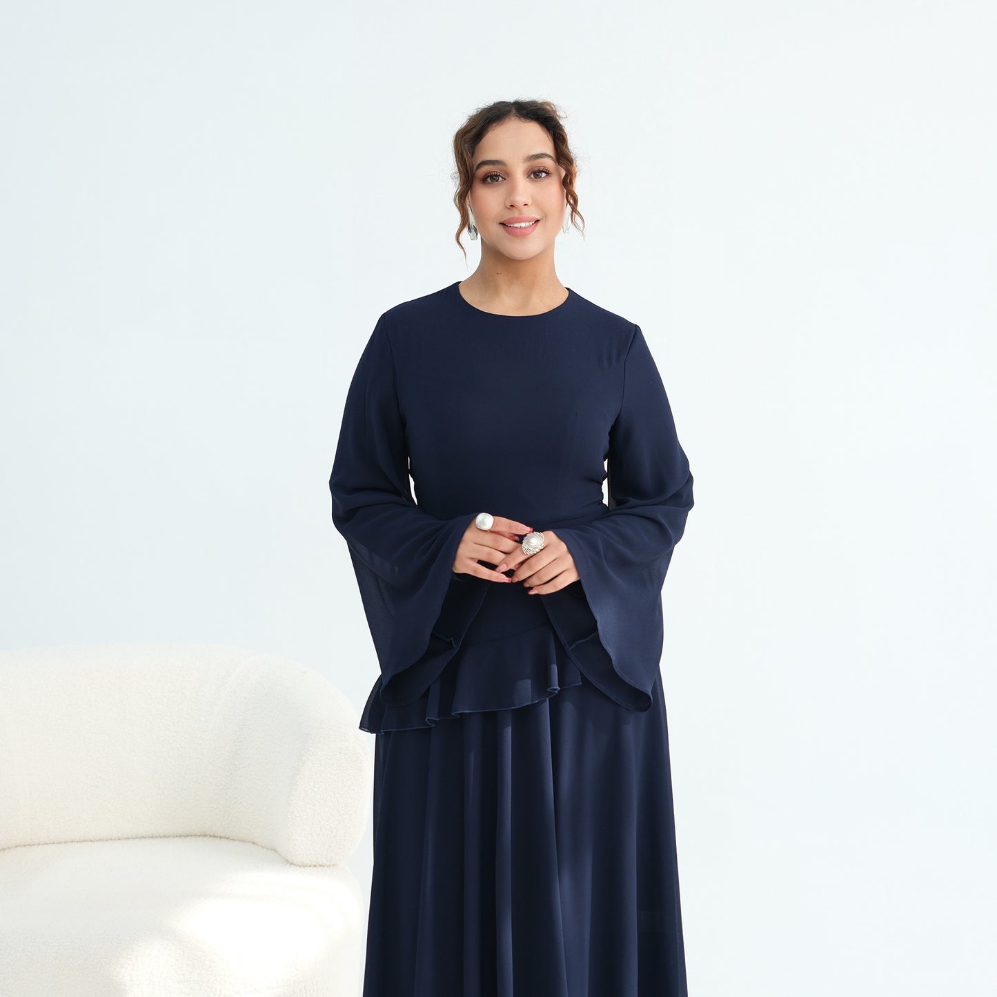 Women's Waist-cinching Double-layer Dress