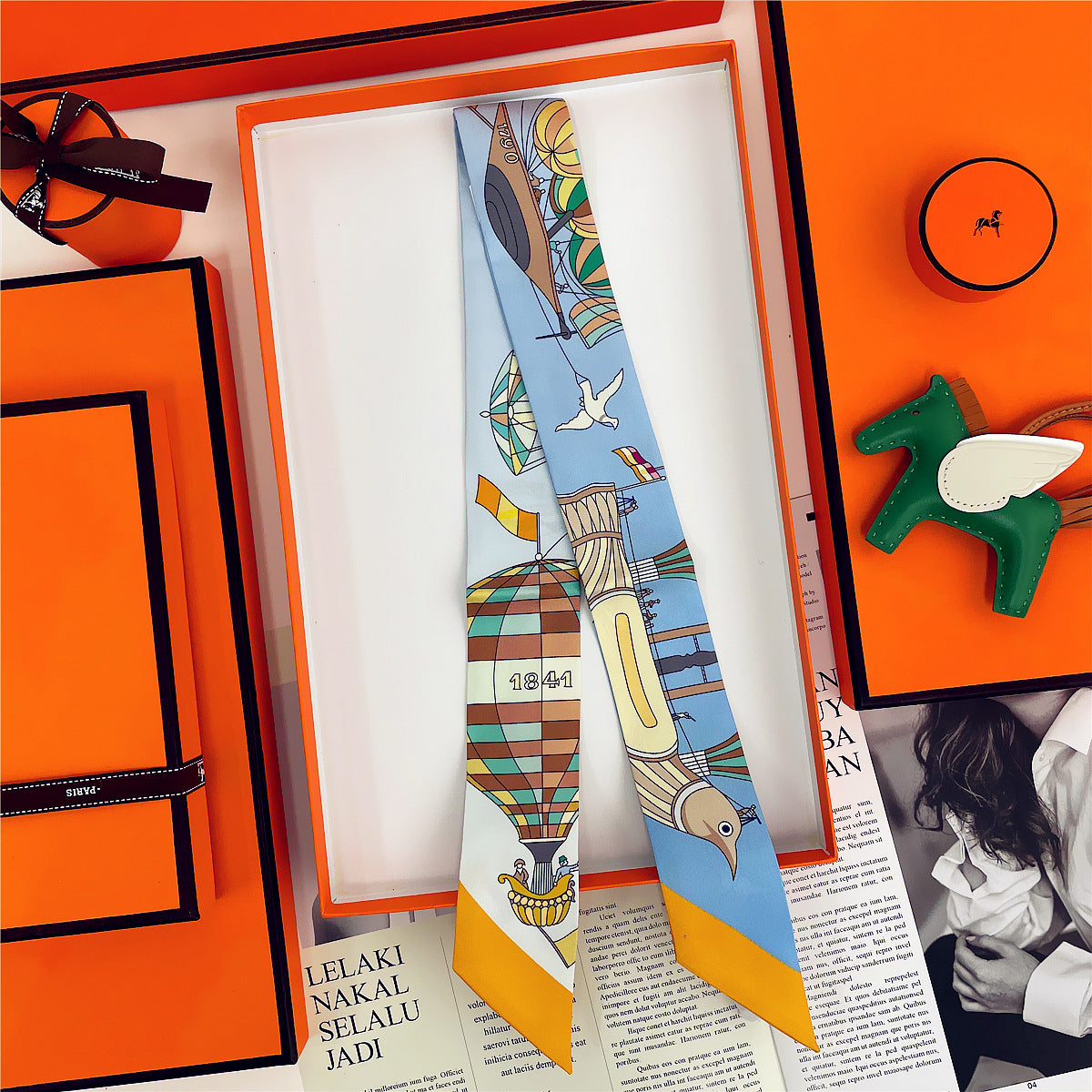 Thin Narrow Ribbon Strip With Floating Ends