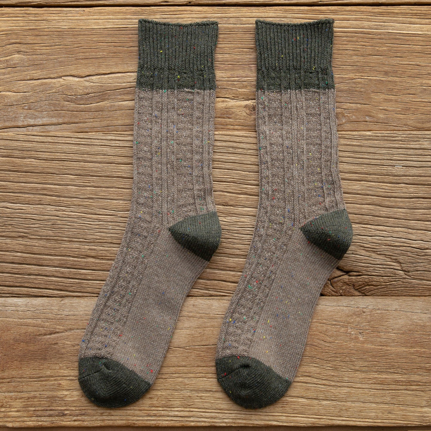 Tube Socks Retro Mori Style Color Matching Thick Thread Wool