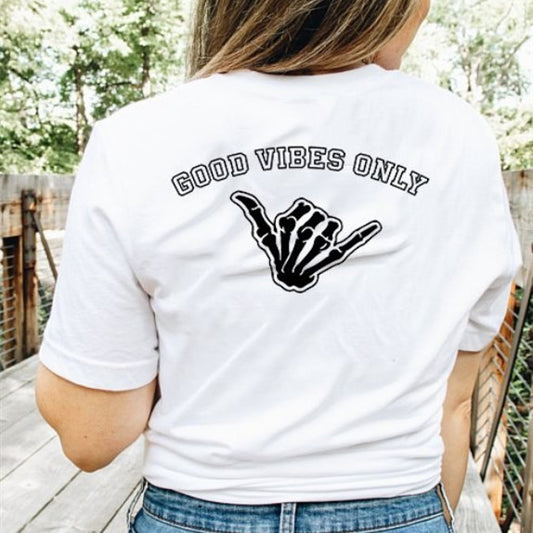 Good Vibes Only Women's Summer White T-shirt