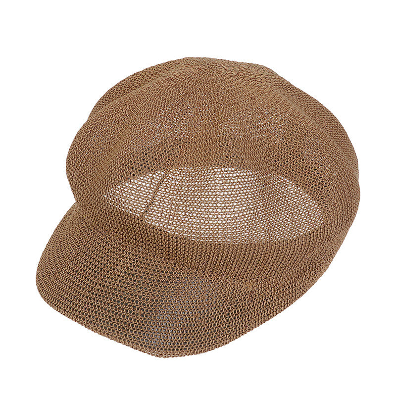 Summer Octagonal Cap Straw Hat Beach Vacation Duck Tongue Painter Cap Sun-proof
