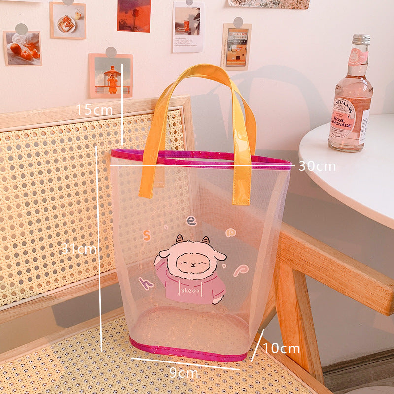 Large-capacity Love Girl Heart Hand Carrying Mesh Bag