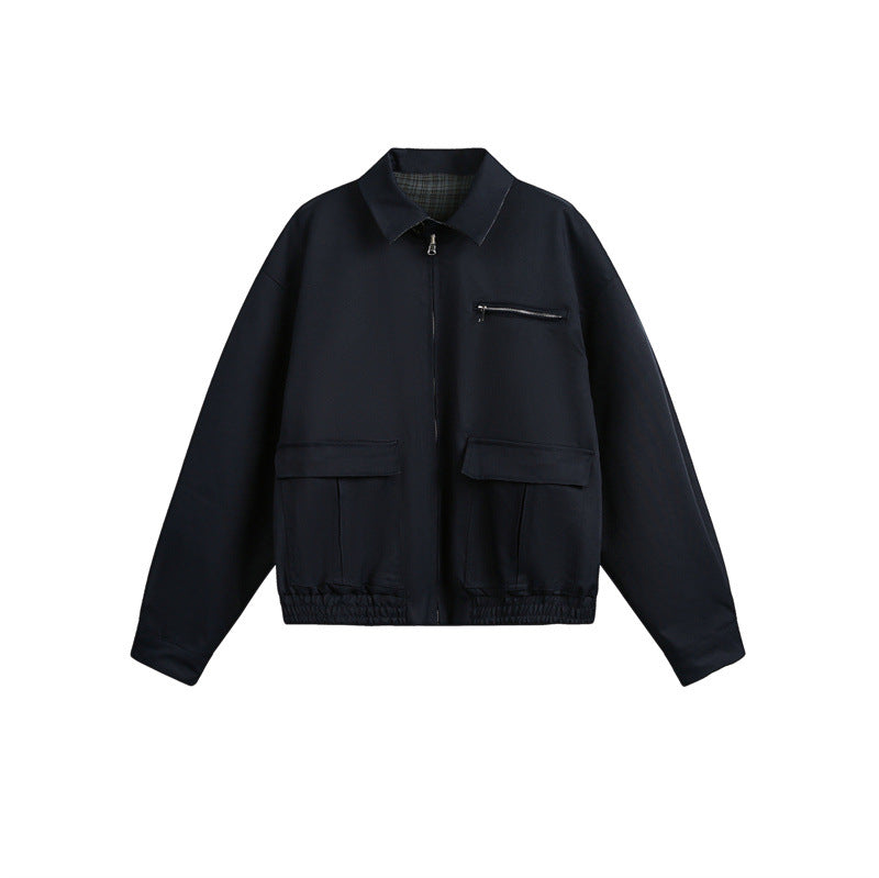 Spring Double-sided Wear Overalls Large Pocket Loose