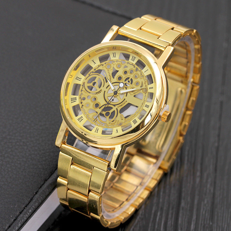 Fashion Non-mechanical Men's Watch Made Of Alloy Hollow Fashion Quartz