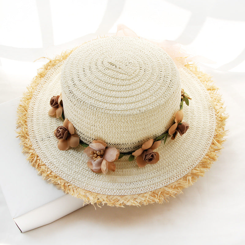 Straw Hat Ladies Sunshade Sunscreen Outdoor Garland