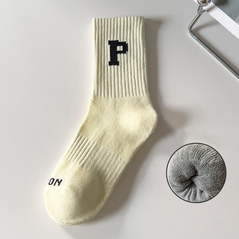 Women's Casual Simple Solid Color Medium Tube Socks
