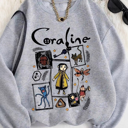 Cartoon Coralin Printed Ins Trendy Cool All-match Women's Sweater