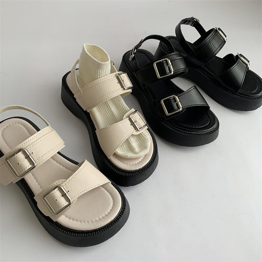 Platform Shoes With Skirt Trendy Retro Outerwear