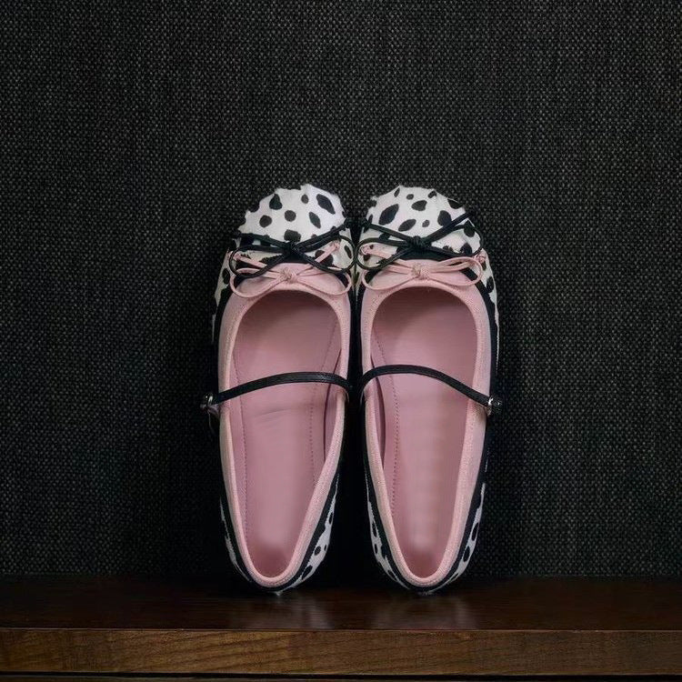 Dames Slingback Ballerinaer med Sløjfe og Lav Udstansning