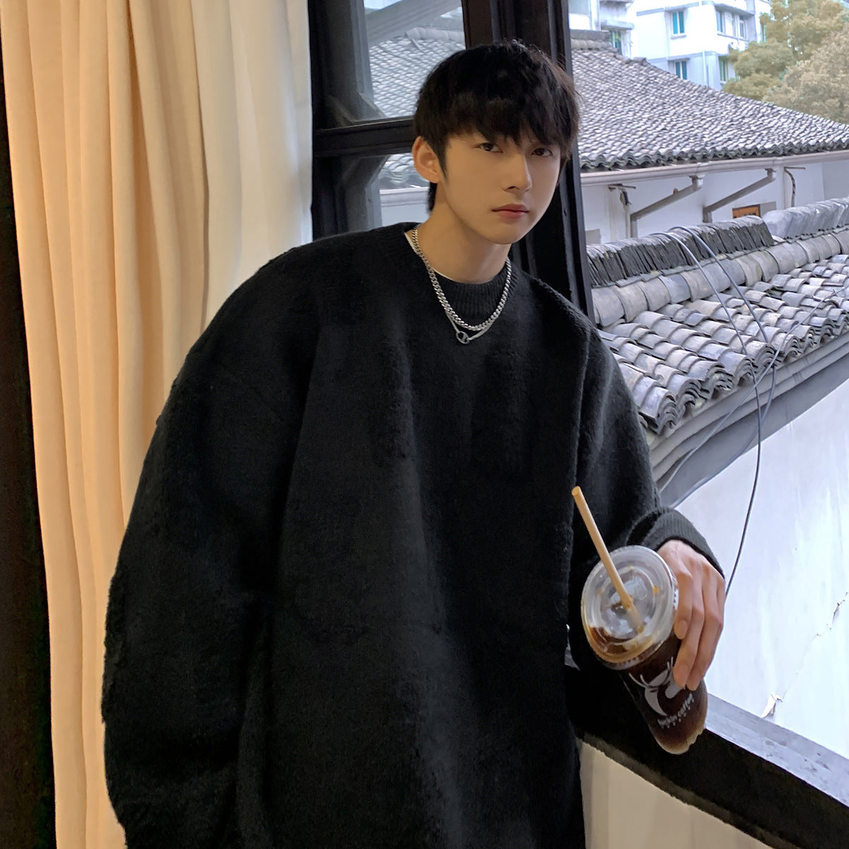Fashionable Sweater New Knitwear Bear Jacquard