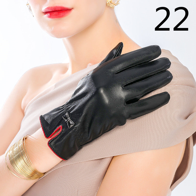 Men's Winter Riding Plus Velvet Thick Windproof Leather Gloves