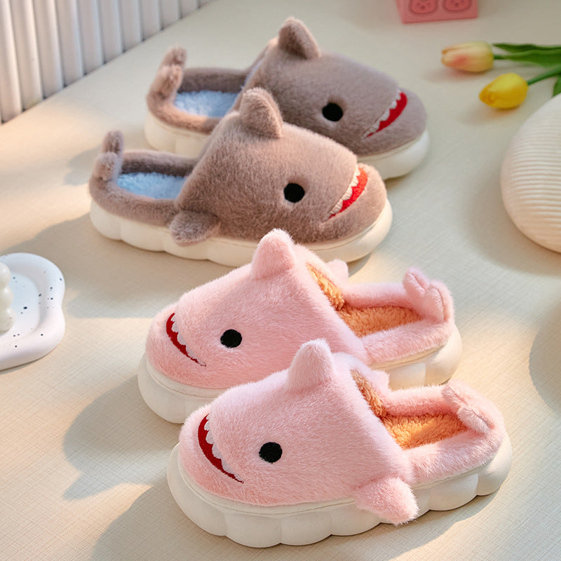 Children's Fashionable Simple And Cute Shark Cotton Slippers