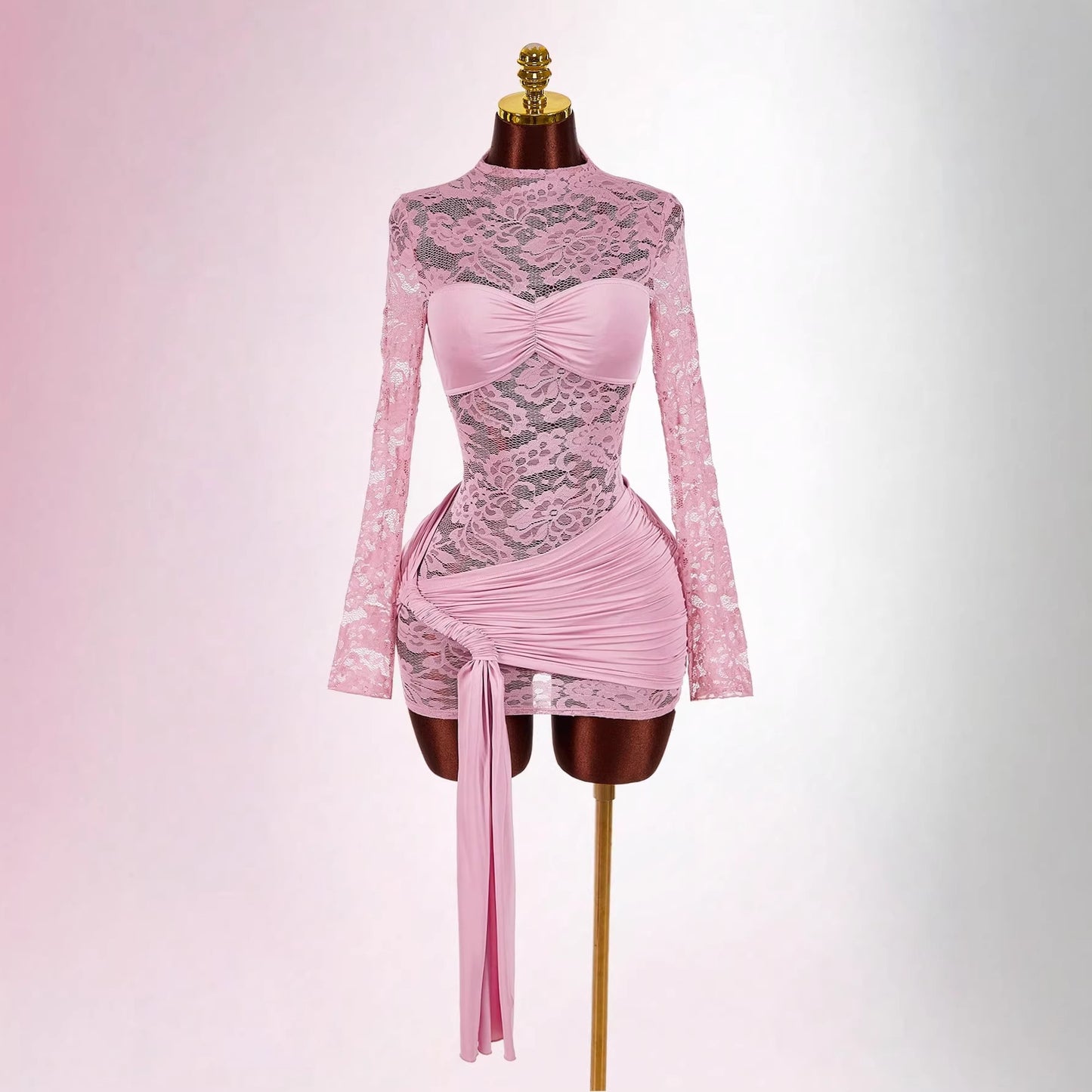 New Stylish Lace Hollow-out Sheer Dress For International Trade