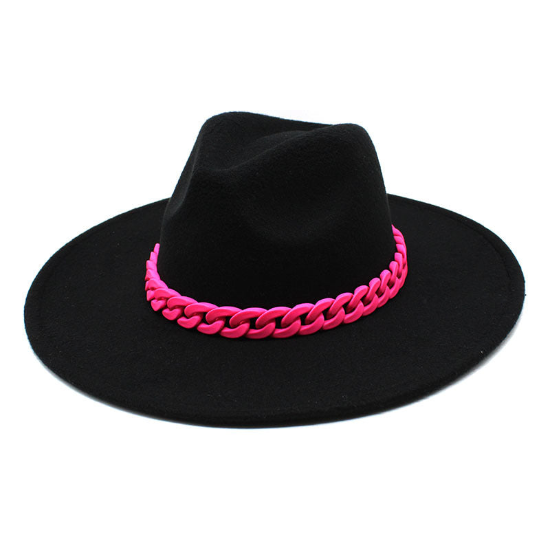 Men's And Women's Large Brim Wool Top Hat