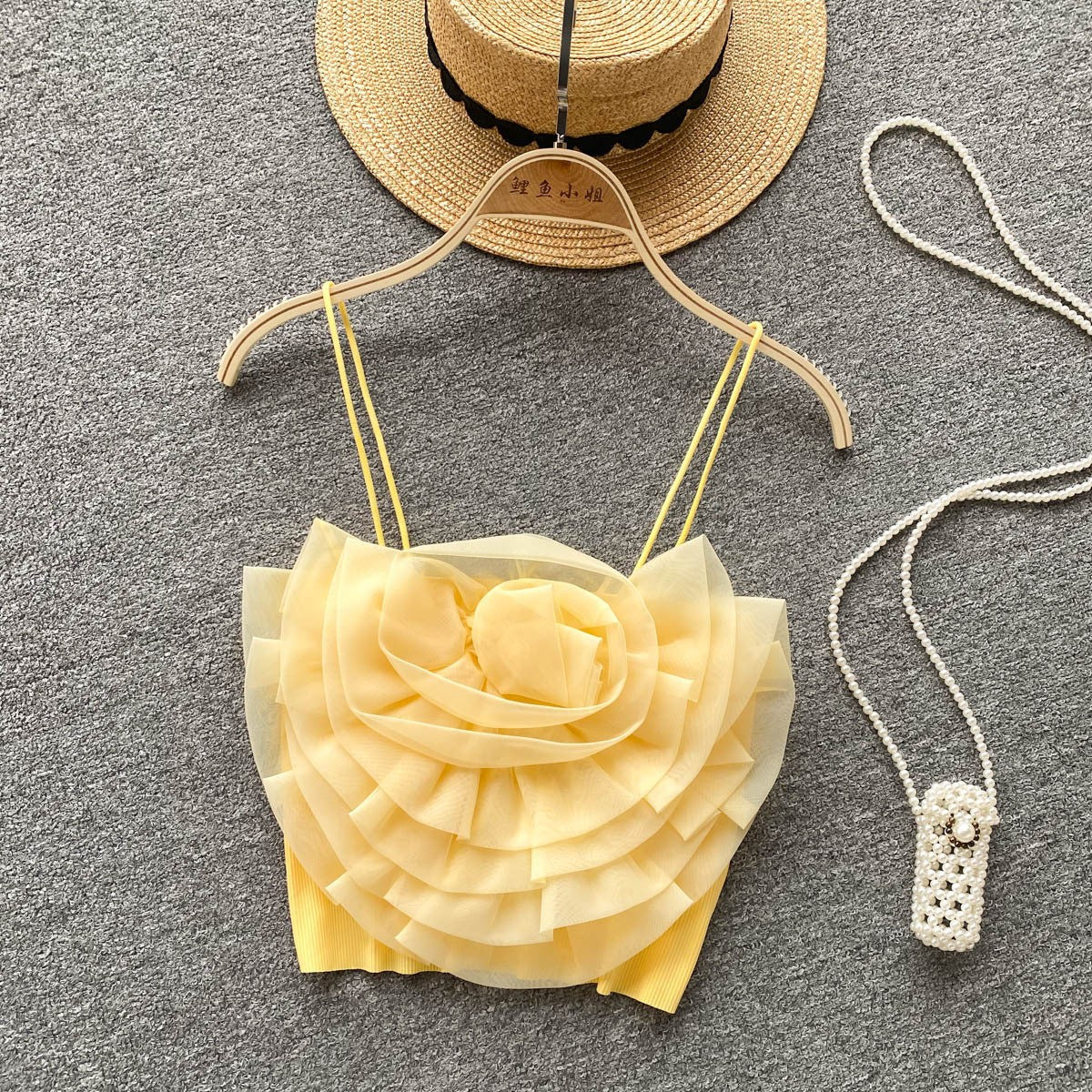 Pure Flower Camisole Dame Sommer Hot Girl Kort Top