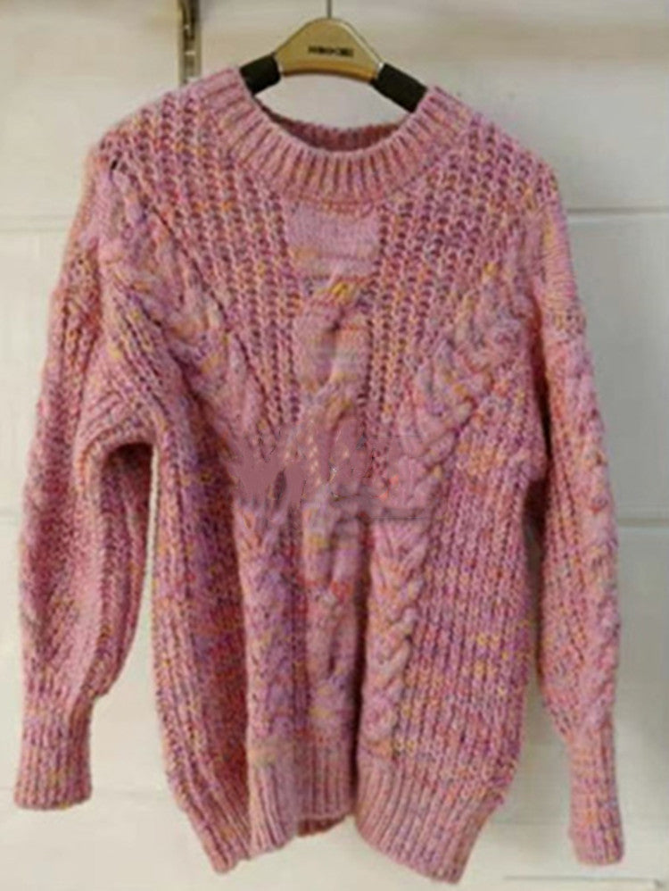 Autumn And Winter New Women's Wool Turtleneck Pullover Twist Long Sleeve Loose Knitted Bottoming Shirt