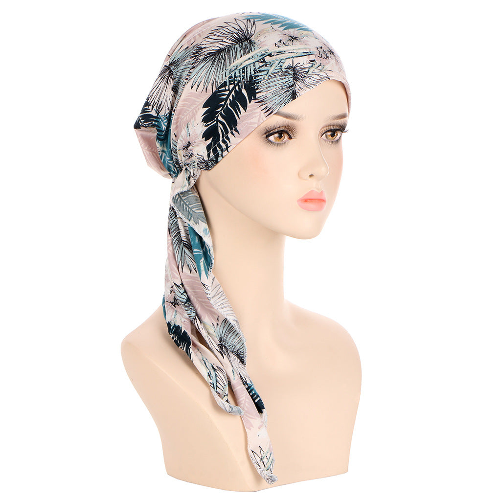 European And American Printed Curved Flower Cloth Cap
