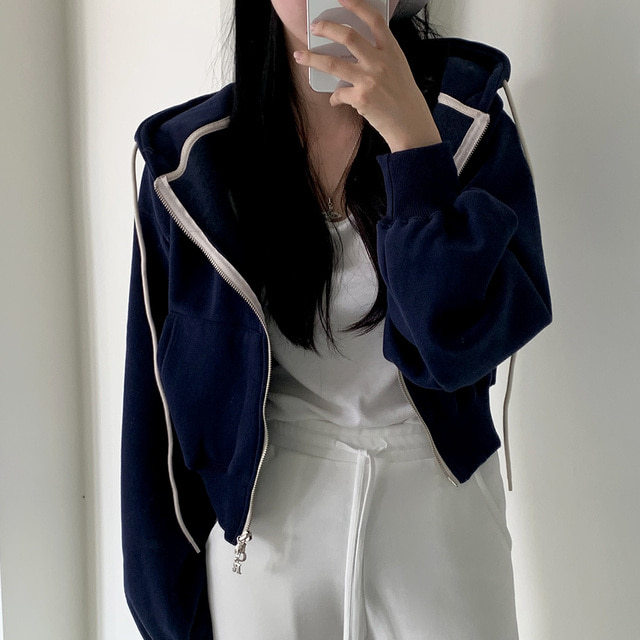 All-match Commute Hooded Zipper Sweatshirt Jacket