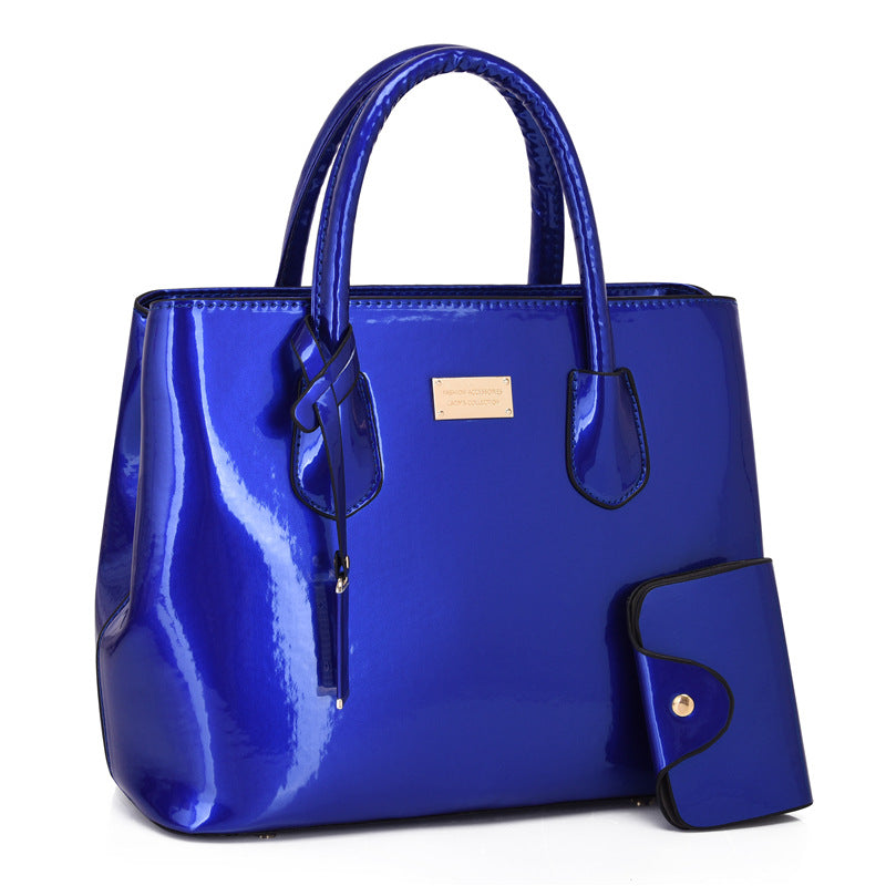 Glossy Handheld One Shoulder Crossbody Bag Ladies Two Piece Bags
