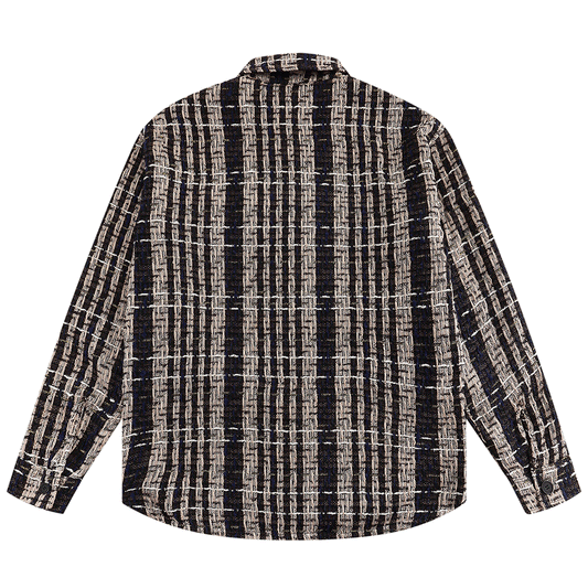 Woven Stripe Thickening Shirt Men's American Style