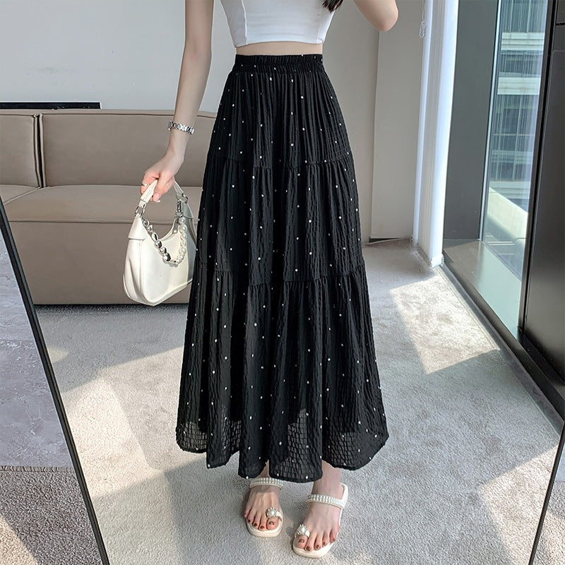 Stitching Ballet Style High Waist A- Line Skirt