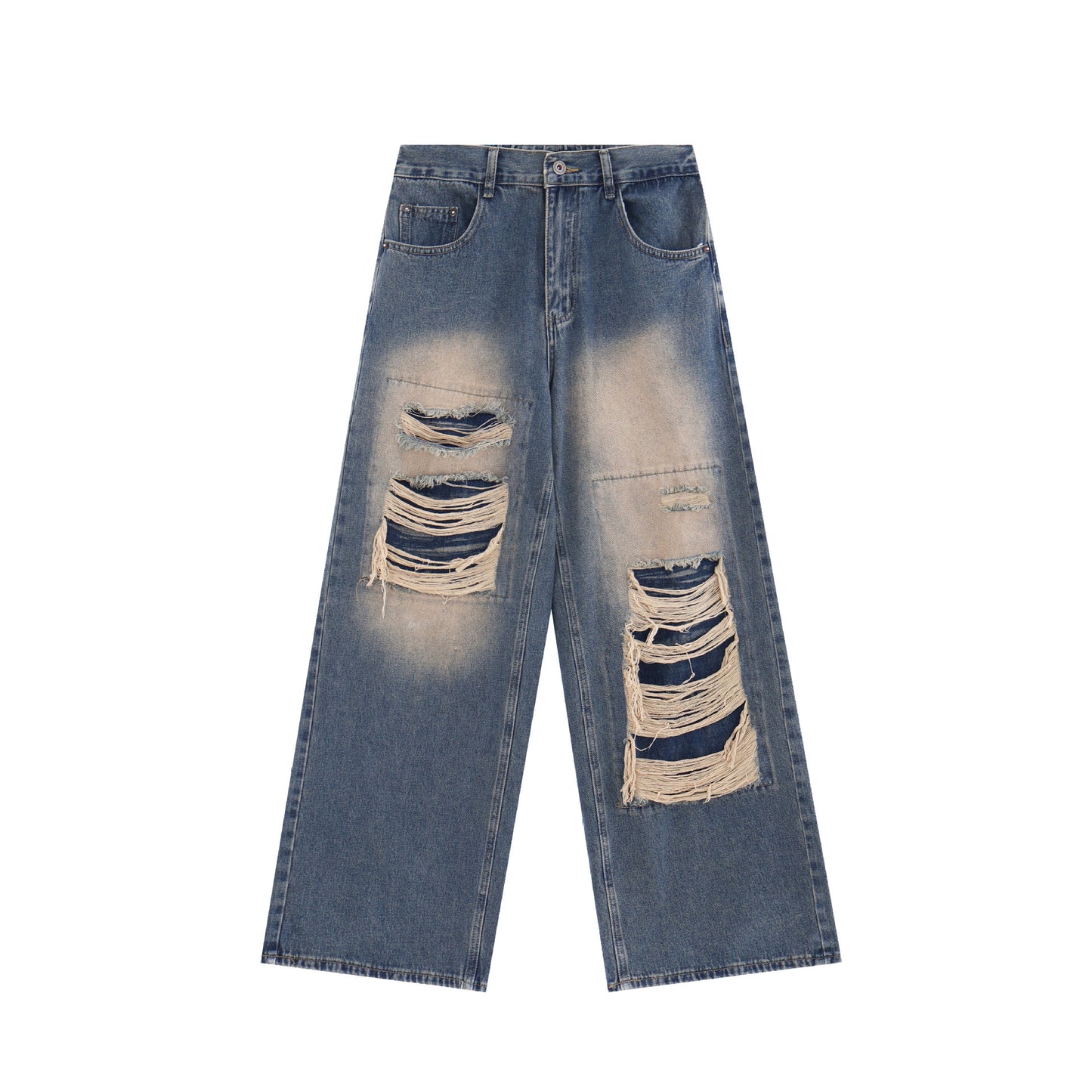 Dame American High Street Niche Design Ripped Jeans