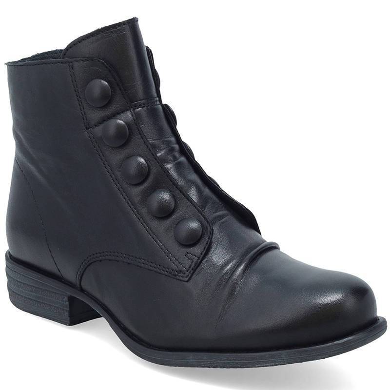 Low Heel Short Side Zip Button Motorcycle Boots