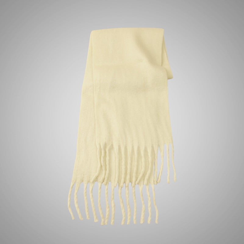 Mohair Casual Stil Blød Fluffy Ensfarvet Varmt Tørklæde