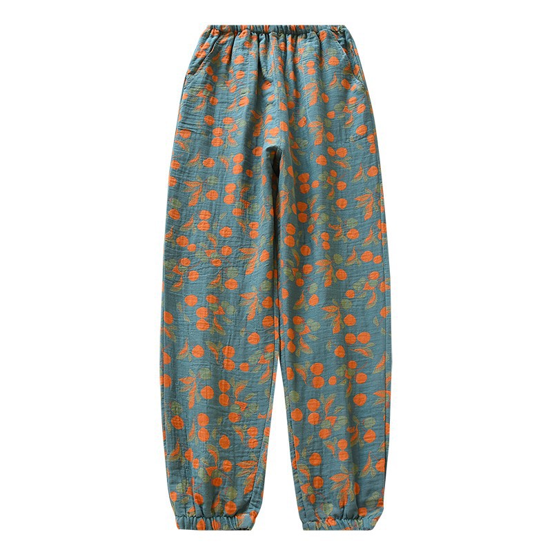Women's Fashionable Cotton Yarn-dyed Double-sided Jacquard Trousers