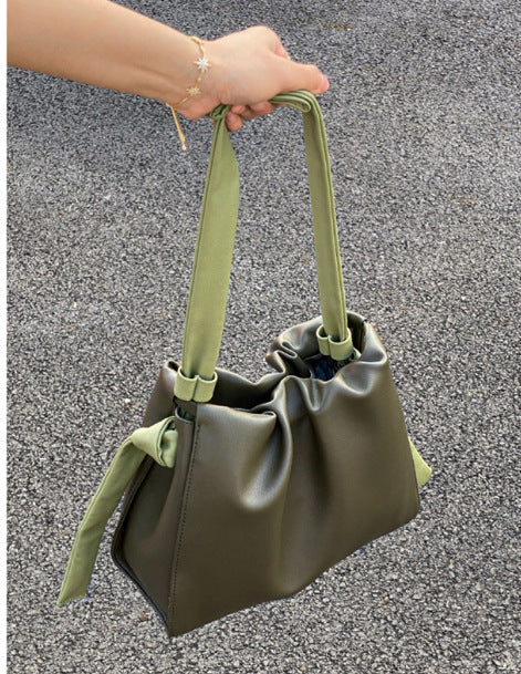 Fashion Color Contrast Single Shoulder Messenger Cloud Bag