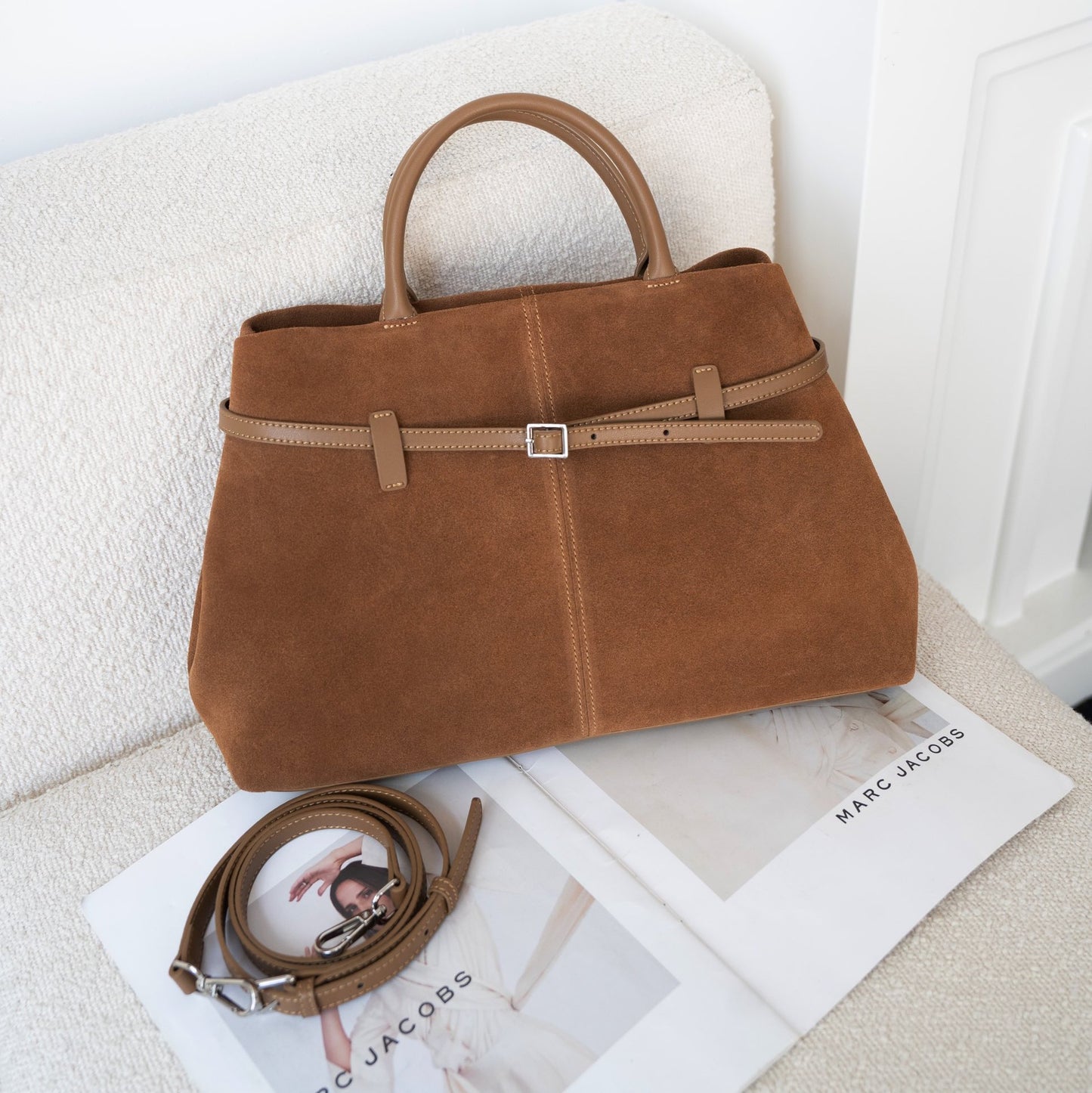 High-grade Suede Retro Easy Matching Commuter Frosted Portable Shoulder Crossbody Bag