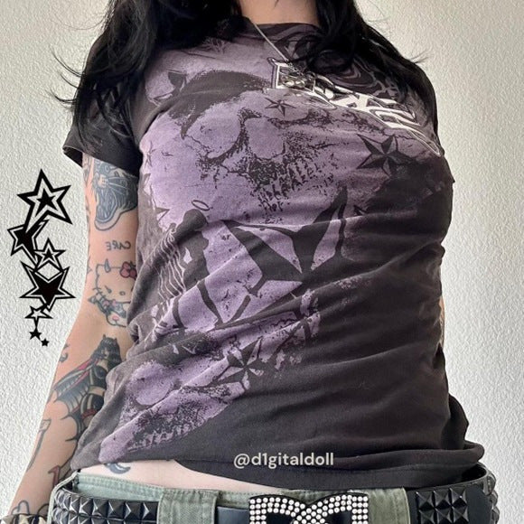 Stylish Womens Top A Figure-flattering Short-sleeved T-shirt With A Unique Print