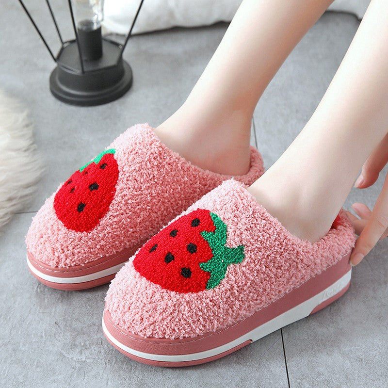 Thick Bottom Indoor Home Cute Plush Lady Slippers
